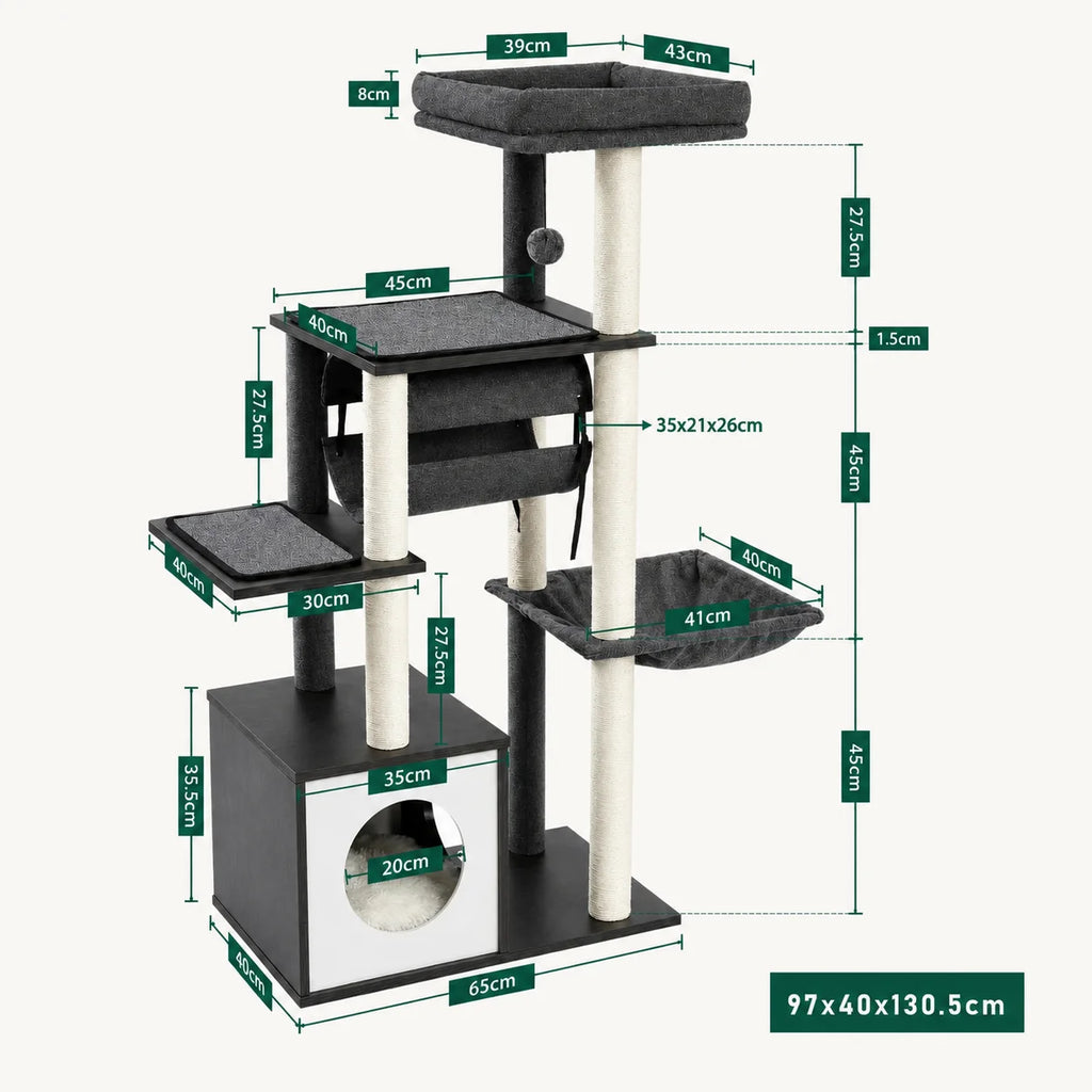 Albero per gatti con armadietto portaoggetti