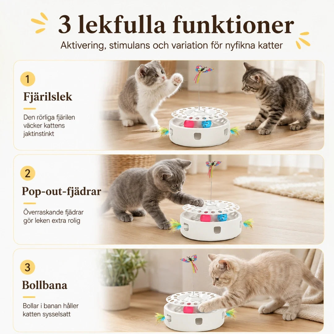 Felineo Butterfly Toy 3-in-1 3 playful functions - Petifo