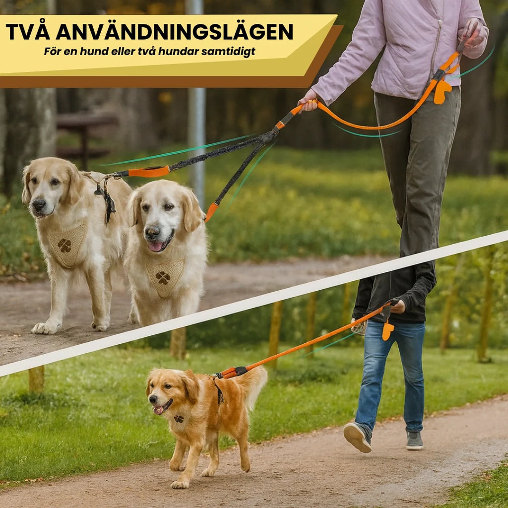 Reflective Double Lead For one dog or two dogs at the same time - Petifo