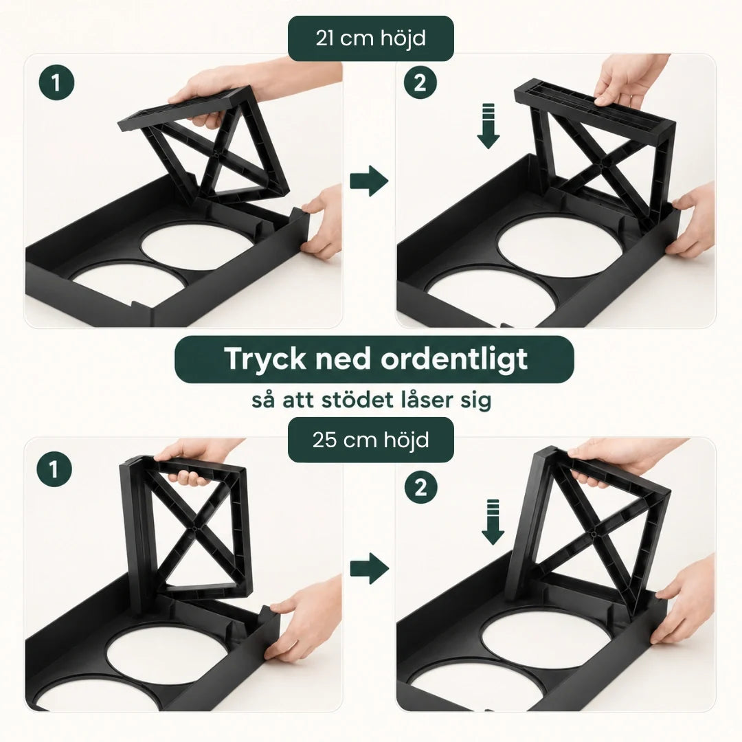 Adjustable Raised Bowl press down firmly Petifo