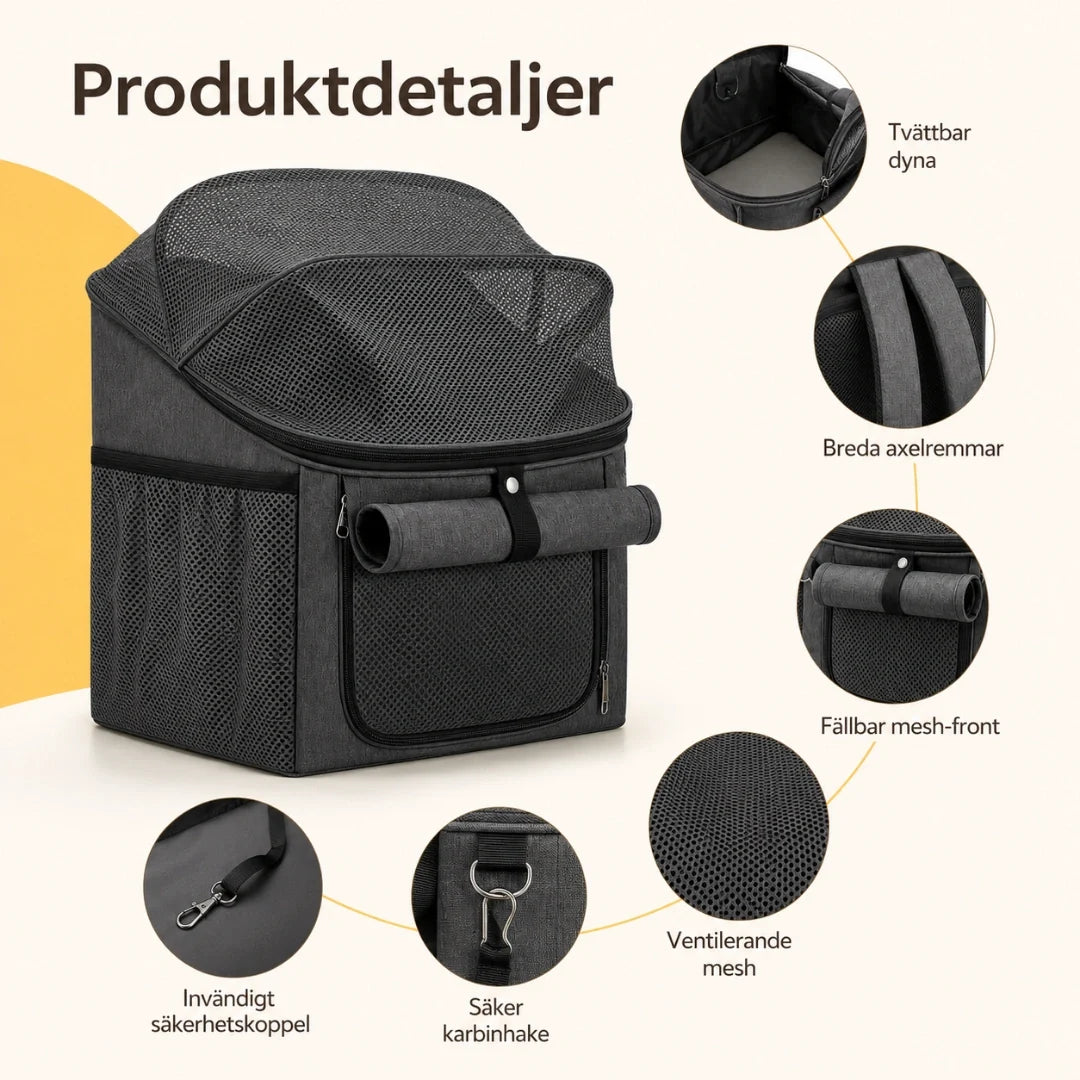 Pendlo carrier bag with side pockets and lockable zip - Petifo