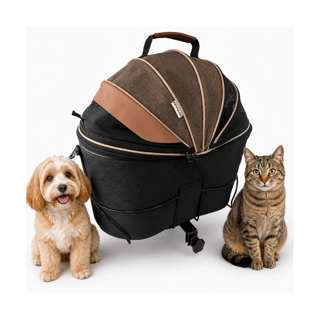 PetFuled Bicycle Basket product image black and brown - Petifo