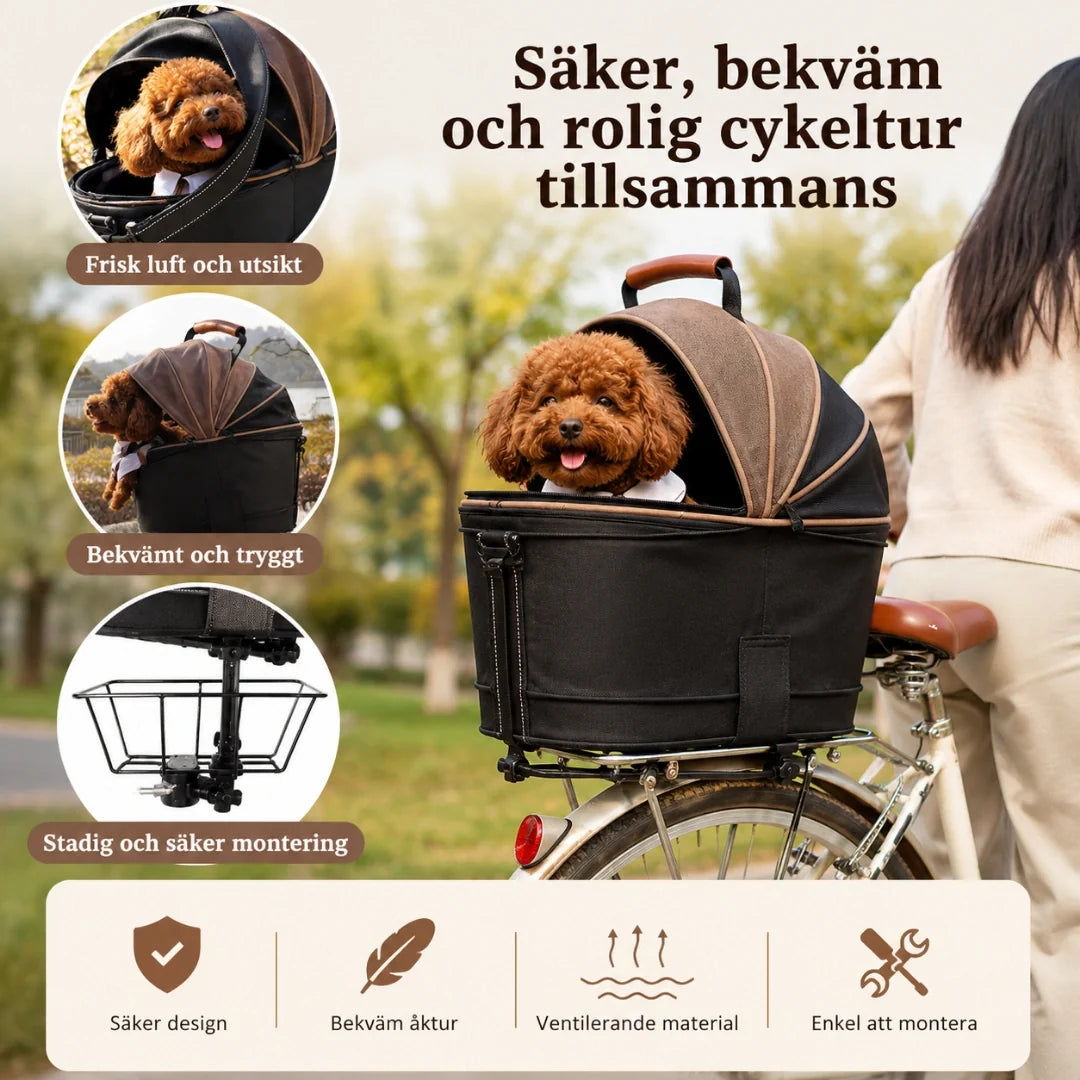 PetFuled Bicycle Basket safe design with safety strap and mesh - Petifo