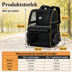 PetPacker Double Backpack size and dimensions Petifo