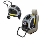 Passeggino per animali con supporto per auto