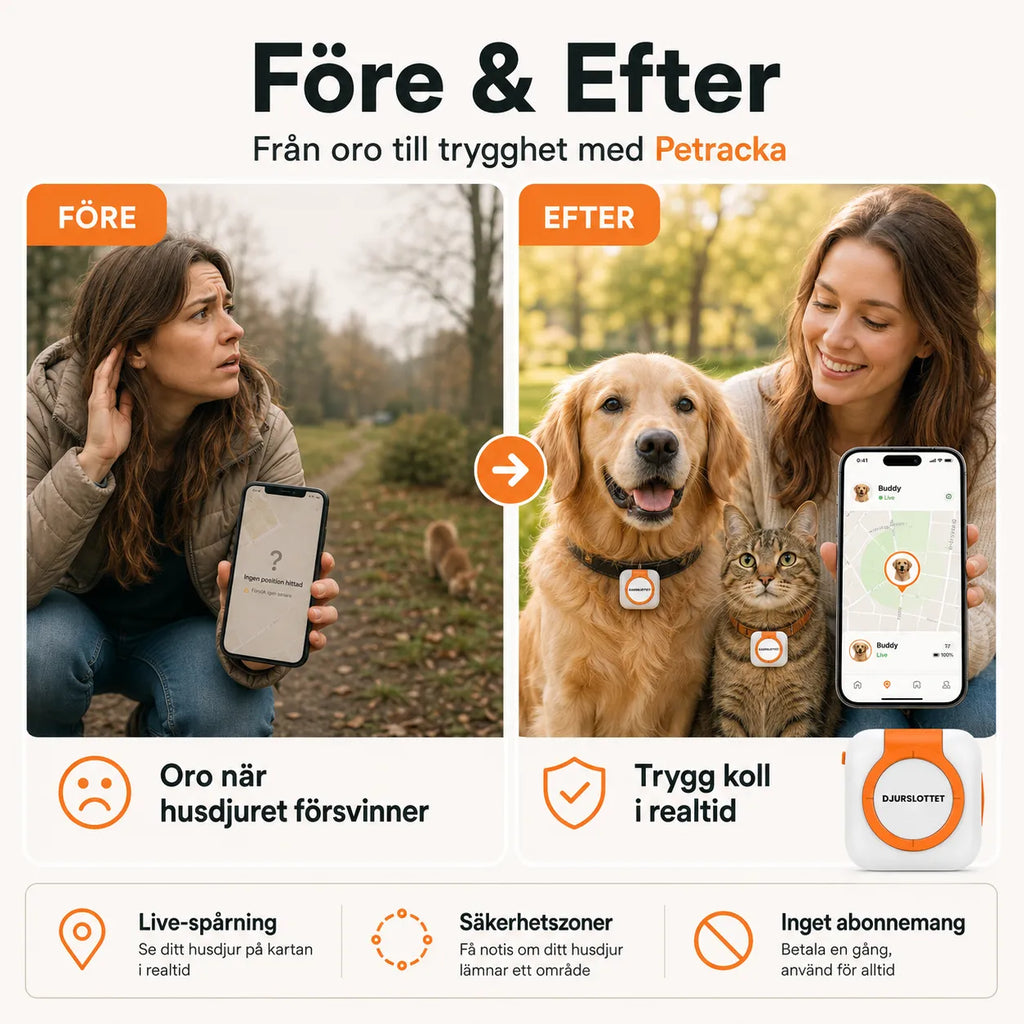 Petracka GPS Tracker for Pets before and after - Petifo
