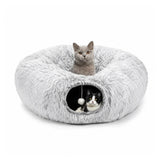 Cuccia a tunnel a forma di ciambella per gatti