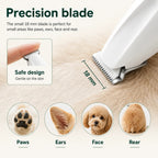 Precision 18 mm pet clipper blade designed for safe trimming on sensitive areas like paws, ears, face, and rear.
