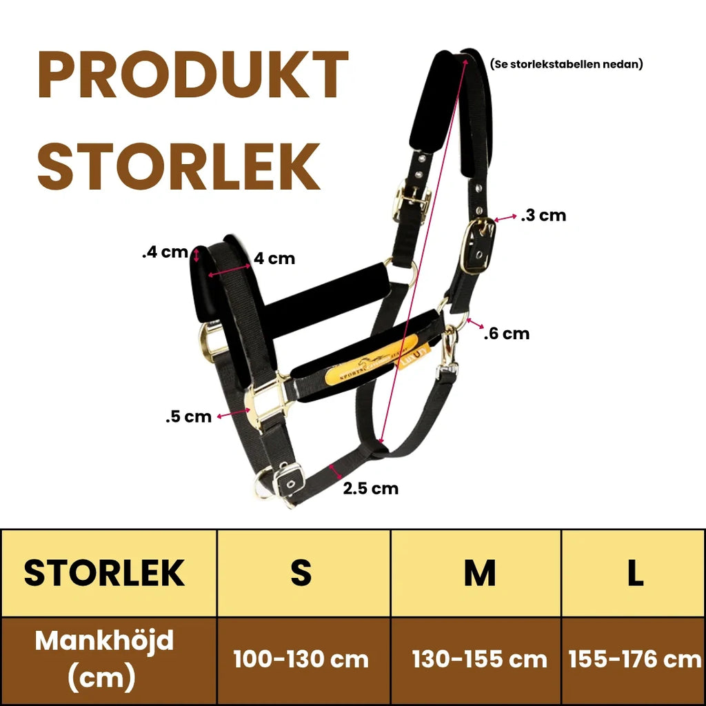 Product size of Padded Adjustable Horse Halter - Petifo