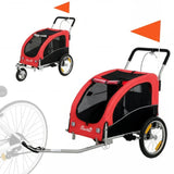 Rimorchio per bici e passeggino 2 in 1 per cani PawHut