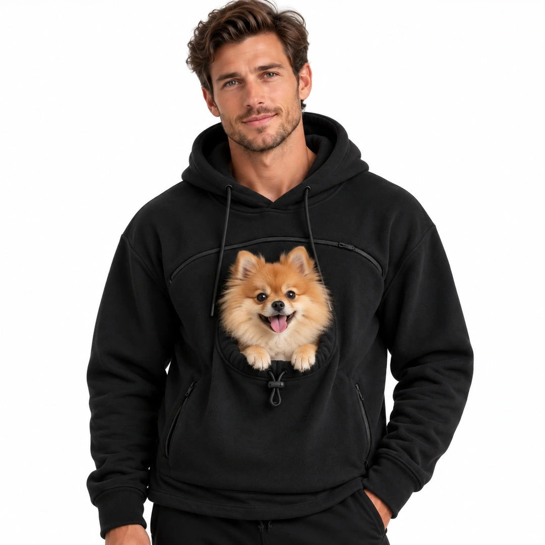 Black hoodie with a small dog - Petifo