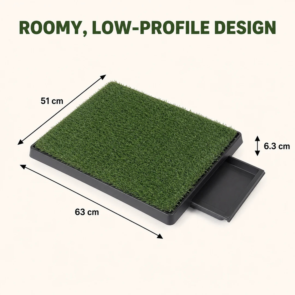 Dimensioni della toilette in erba per cani: 63 × 51 × 6,3 cm