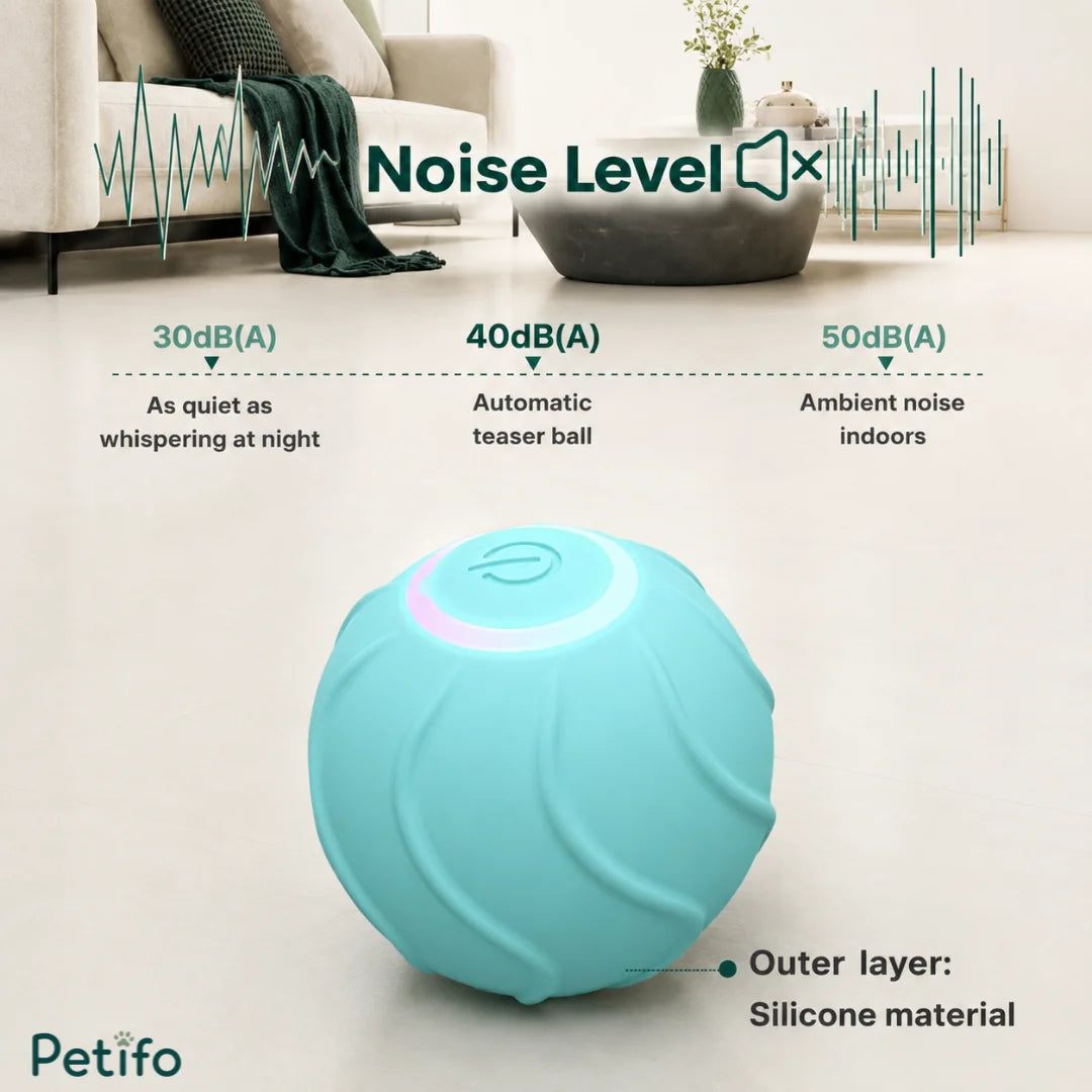 Jumping Ball for Cats with a quiet 40 dB silicone shell - Petifo