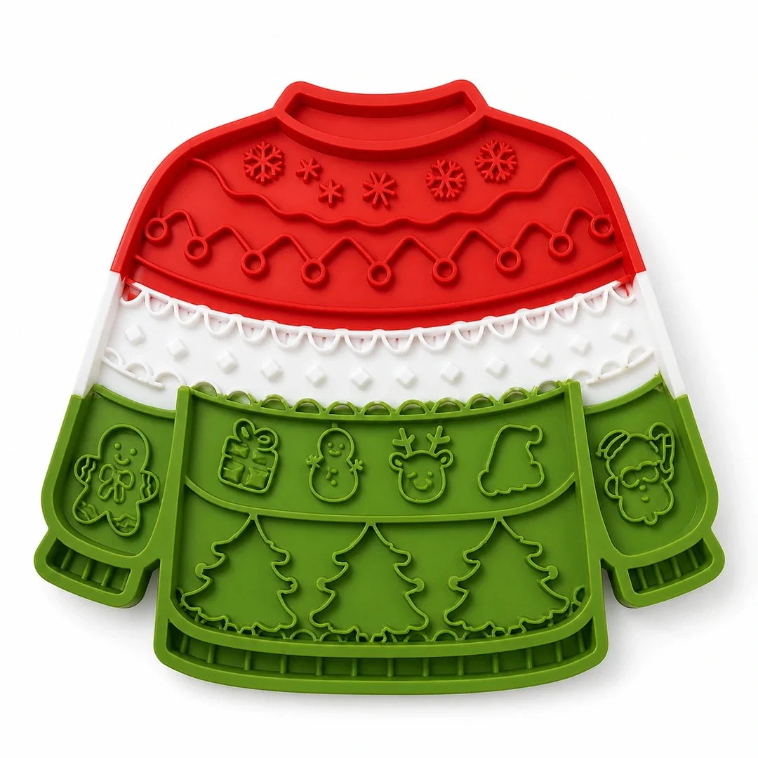 Tappetino natalizio MerryLick su sfondo bianco – Petifo
