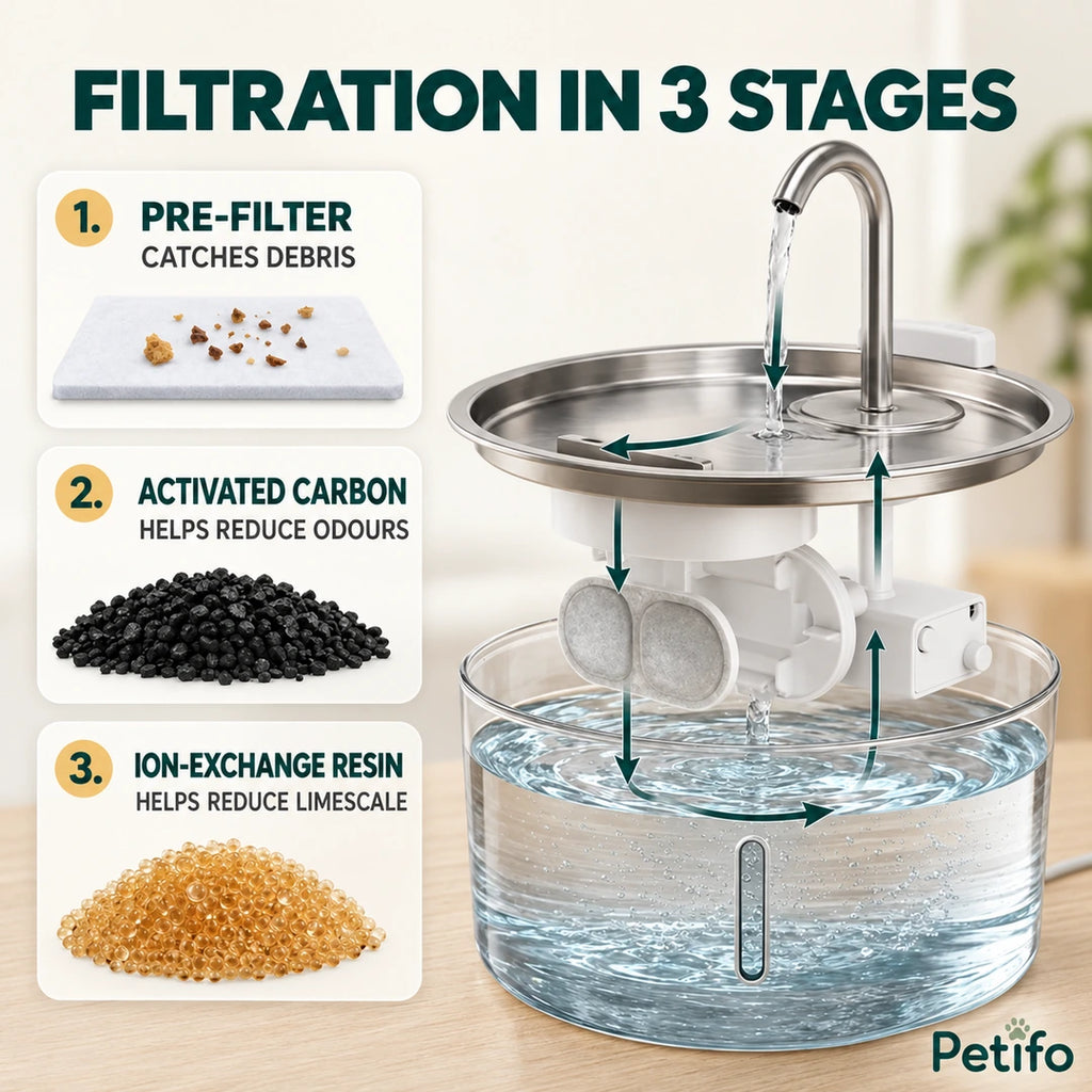 PawHut 2.5 L Cat Water Fountain – filtration - Petifo