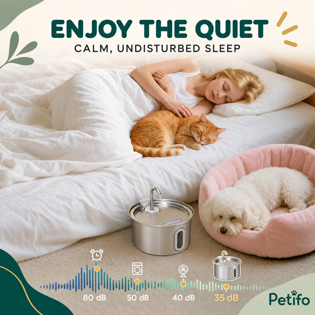 PawHut 2.5 L Cat Water Fountain – quiet - Petifo