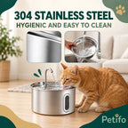 PawHut 2.5 L Cat Water Fountain – stainless steel - Petifo