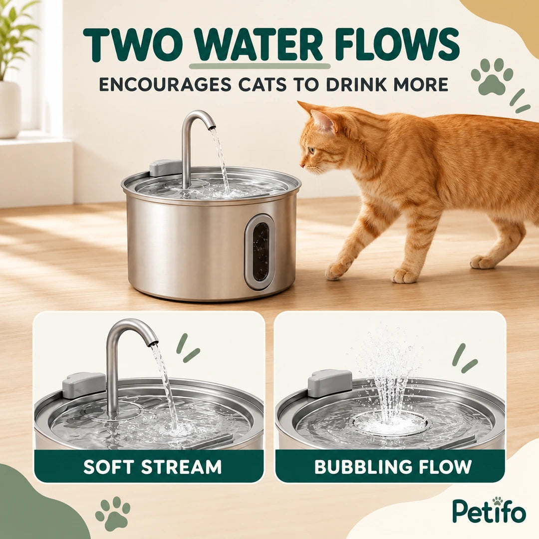 PawHut 2.5 L Cat Water Fountain – two flows - Petifo