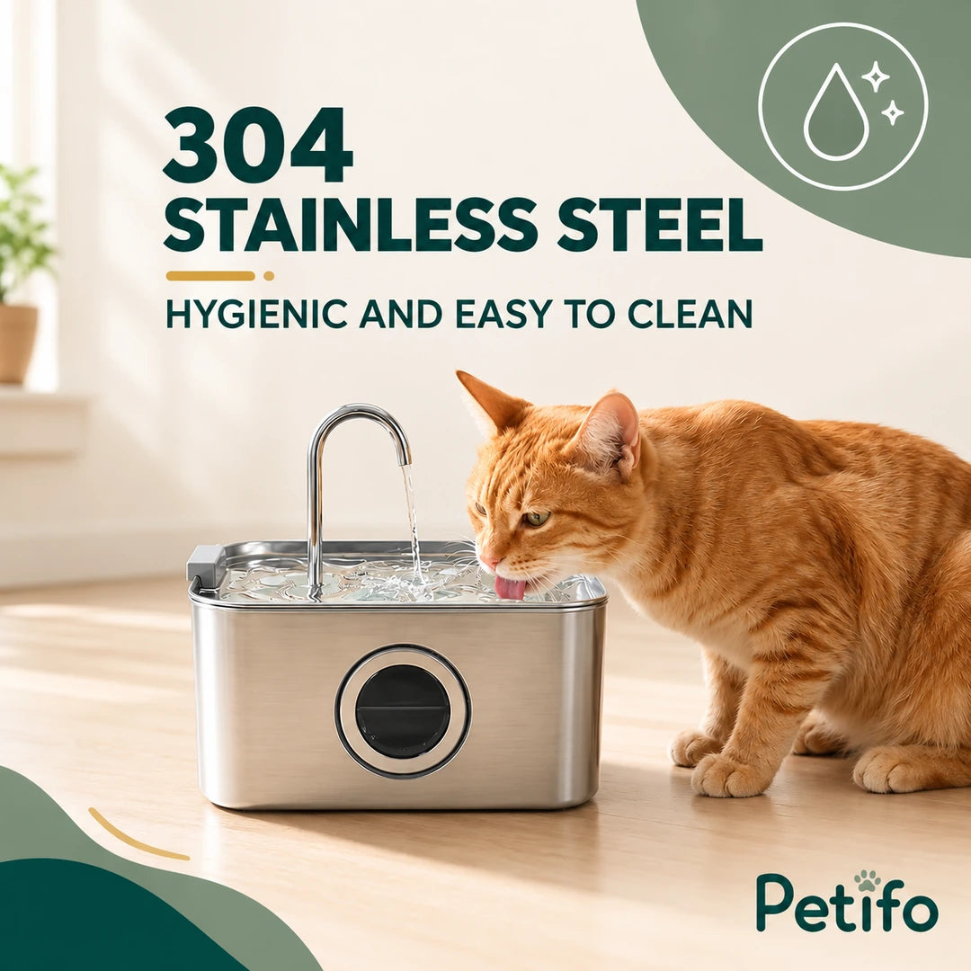PawHut 3.2 L Pet Water Fountain – stainless steel - Petifo