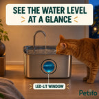 PawHut 3.2 L Pet Water Fountain – water level - Petifo