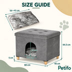 PawHut Cat House & Footstool – size - Petifo