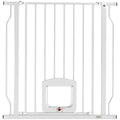 PawHut dog gate with four-way cat flap on a white background - Petifo