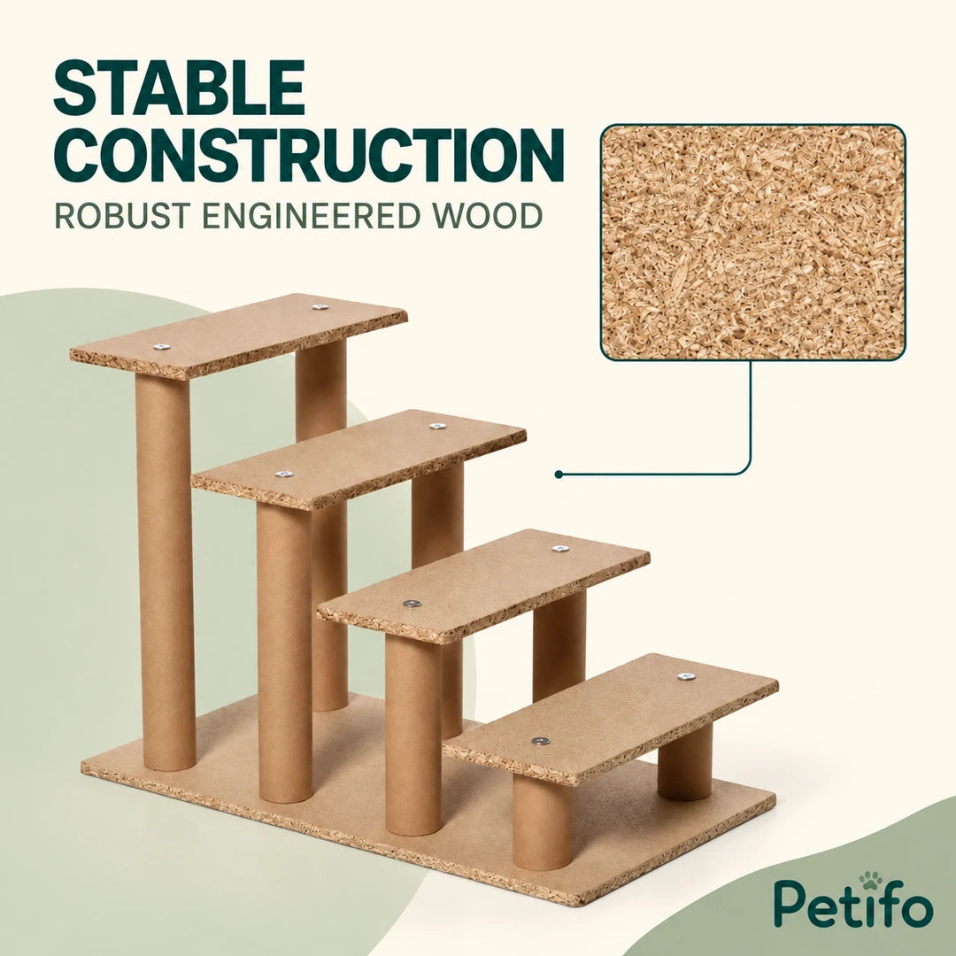 PawHut Four-Step Pet Stairs – construction - Petifo