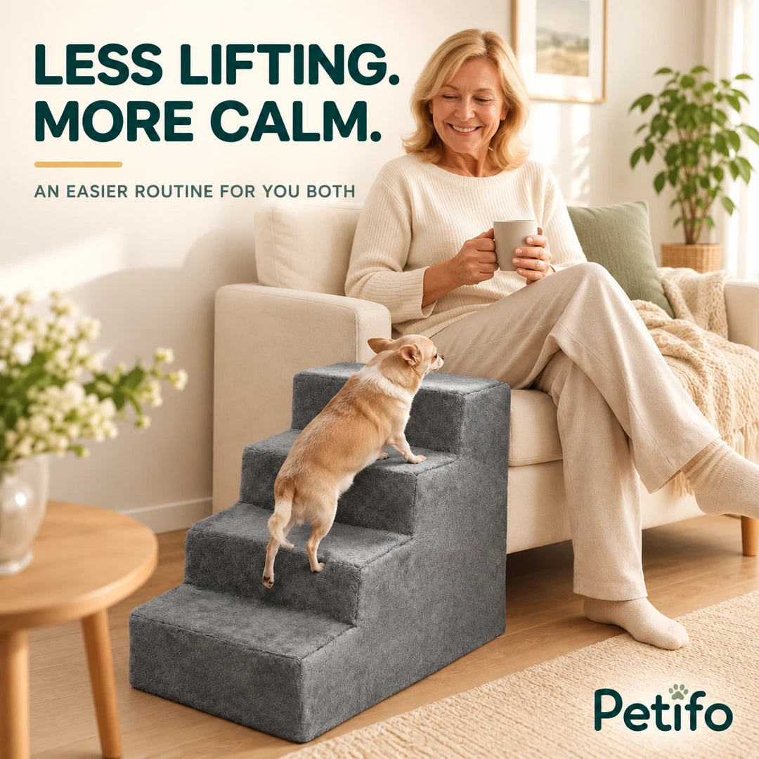 PawHut Four-Step Pet Stairs – less lifting - Petifo