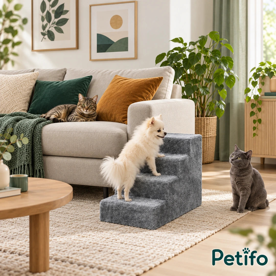 PawHut Four-Step Pet Stairs – multi pet - Petifo