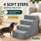 PawHut Four-Step Pet Stairs – soft steps - Petifo