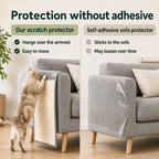 PawHut hanging scratch protector compared with an adhesive sofa protector - Petifo