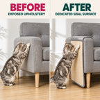BEFORE and AFTER: exposed upholstery compared with a dedicated sisal surface using PawHut Sofa Scratch Protectors - Petifo