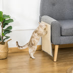 Cat using a PawHut sofa scratch protector on a grey armchair - Petifo