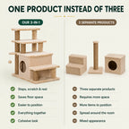 PawHut 3-in-1 cat stairs compared with three separate products - Petifo