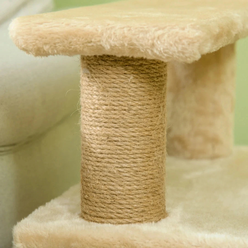 Close-up of a sisal scratching post on the PawHut cat stairs - Petifo