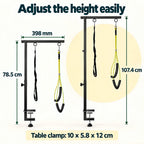 Pet Grooming Support Arm measurement diagram - Petifo