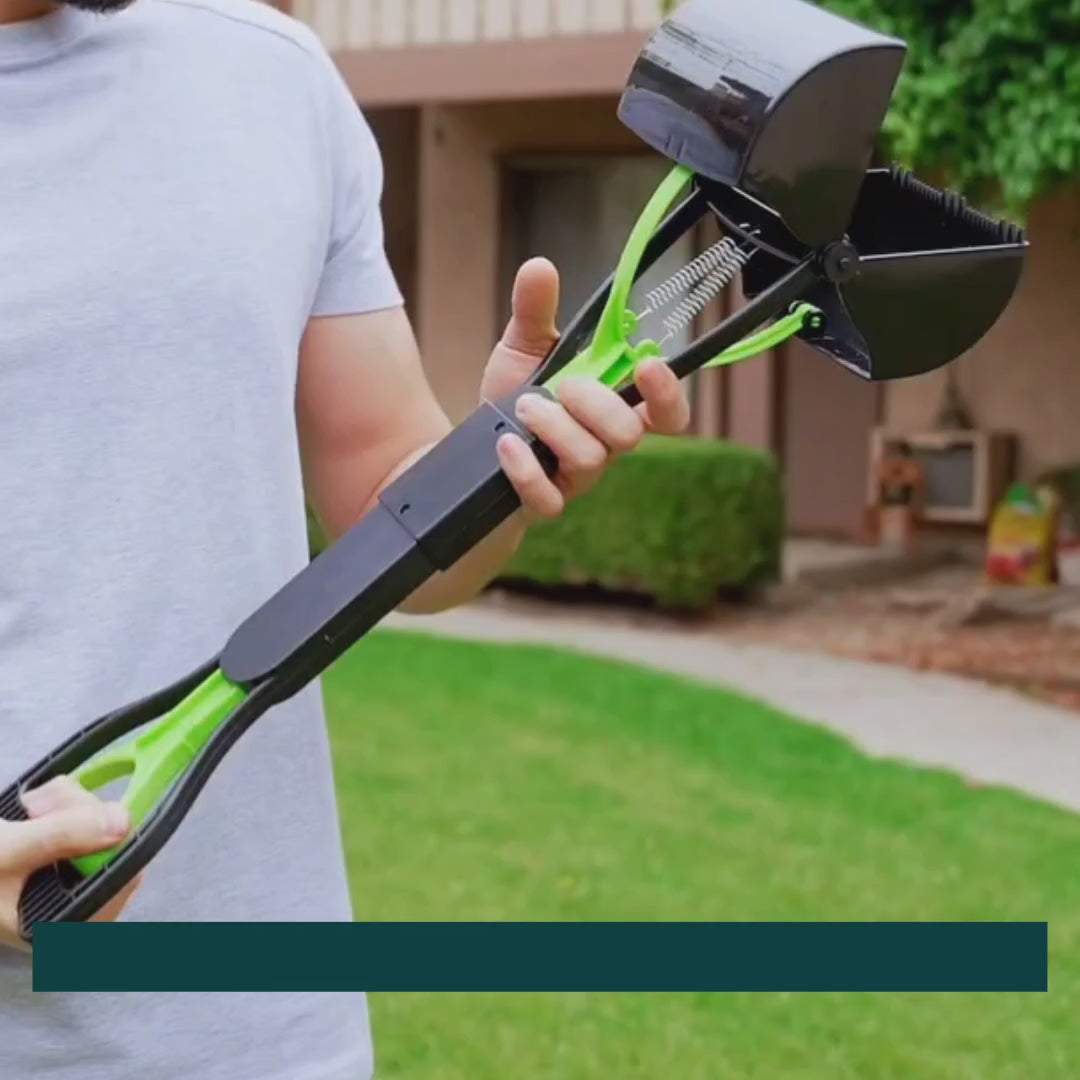 PawScoop dog poop scoop demonstrated outdoors – Petifo