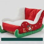Christmas Sleigh Pet Bed showing the sleigh-shaped bed with its padded resting area — Petifo