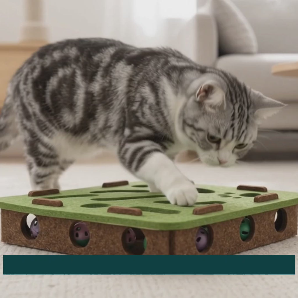 Purrnivo felt cat puzzle with a bell ball – Petifo