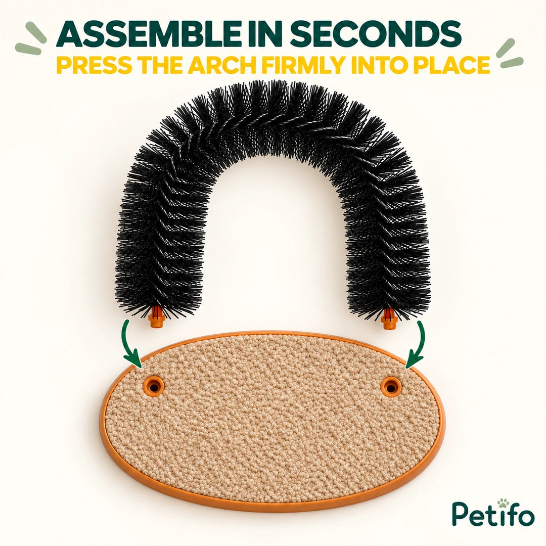 Purrnivo Cat Self-Groomer arch assembly guide - Petifo