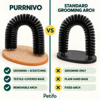 Purrnivo Cat Self-Groomer compared with hand brushing - Petifo