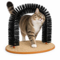 Cat rubbing its cheek through the Purrnivo Cat Self-Groomer on white - Petifo