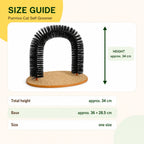 Size guide for the Purrnivo cat self-groomer and scratching base - Petifo