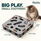 Purrnivo felt cat puzzle size guide showing 30 by 30 by 7.5 centimetres - Petifo